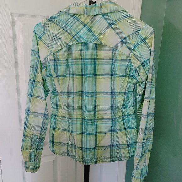 Columbia Green and Blue Plaid Button-Up Shirt Size XS - Picture 5 of 5